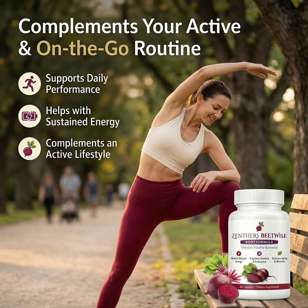 Zenthers Beetwise capsules sur un fond naturel