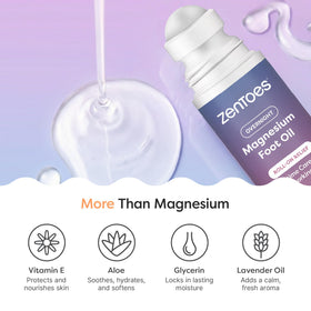 ZenToes Huile de Magnésium Roll-On 100 ml, flacon ouvert