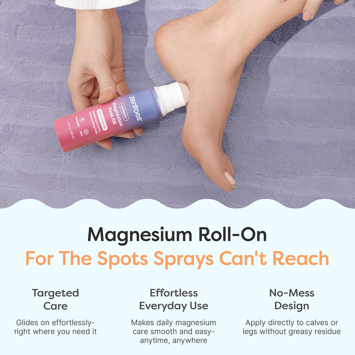 ZenToes Huile de Magnésium Roll-On 100 ml, pack de 2