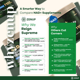 ZenUP Complément NAD+ 1100mg avec Resvératrol et Quercétine