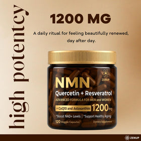 ZenUP Complément NMN 1200mg, étiquette avec ingrédients