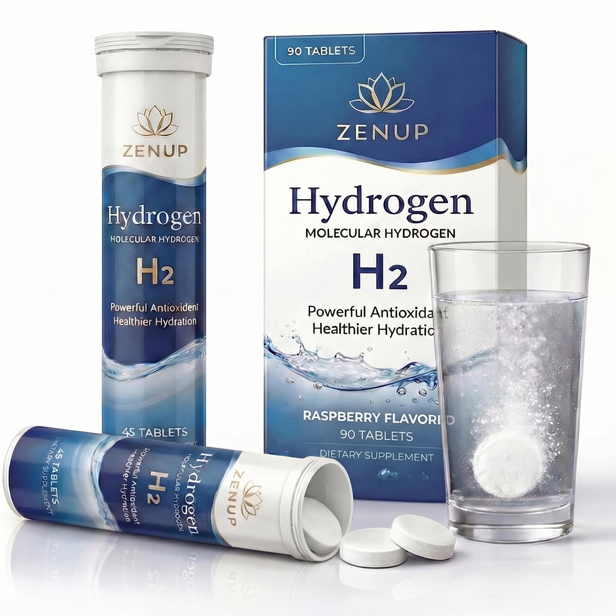 ZenUP Tablettes d'Hydrogène Moléculaire 90 Tablettes emballage avant