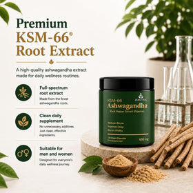 Zenutral KSM-66 Ashwagandha avec étiquette et informations