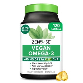Zenwise Health Complément Alimentaire Omega 3 Vegan 120 gélules, vue avant