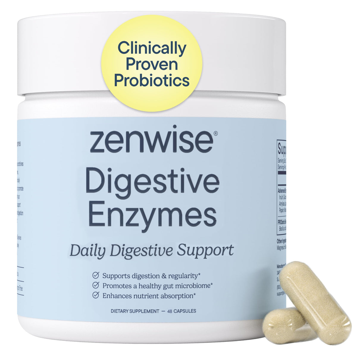 Zenwise Health Enzymes daily 48 Capsules - vue avant