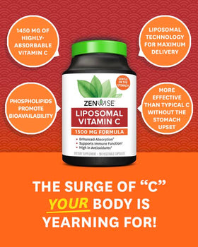 Zenwise Health Vitamine C Liposomale capsules sur une table