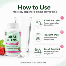 ZEROBREATH Oral Defence avec fruits frais en arrière-plan