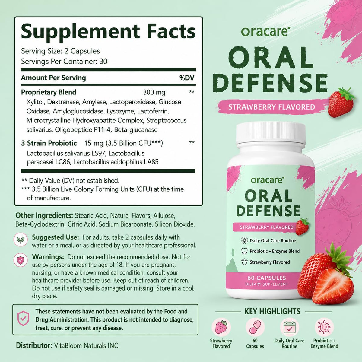 ZEROBREATH Oral Defence capsules ouvertes sur une table