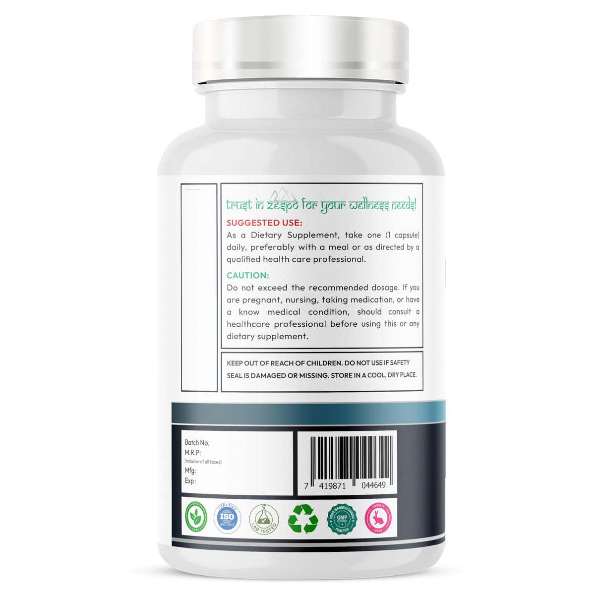 Zespo Citrate de Potassium 800mg et un verre d'eau