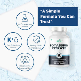 Zespo Citrate de Potassium 800mg sur une table avec des ingrédients naturels