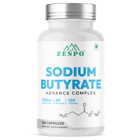 Zespo Sodium Butyrate 1000 mg 120 capsules vegan front view