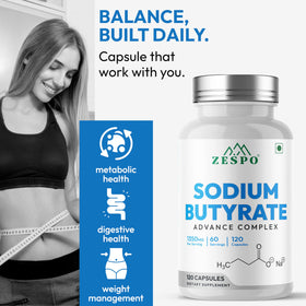 Zespo Sodium Butyrate 1000 mg capsules close-up