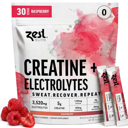 ZEST Créatine 5g Électrolytes sachets individuels vue de face