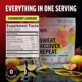 ZEST Créatine 5g ingrédients sur l'emballage