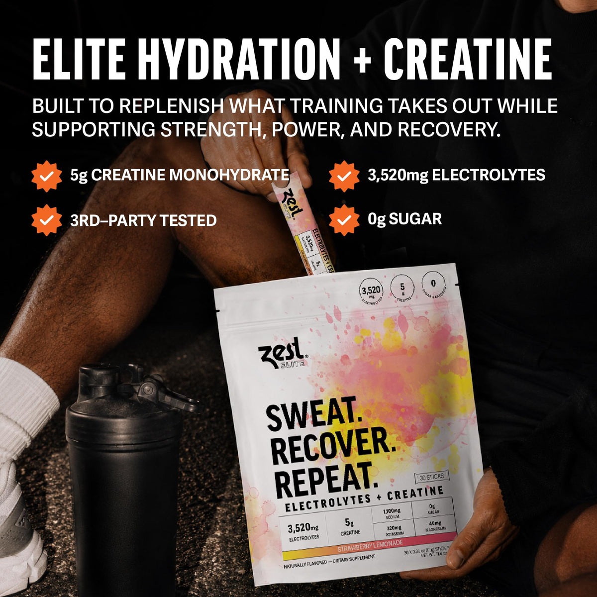 ZEST Créatine 5g sticks individuels avec emballage