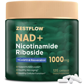 ZESTFLOW Complément NAD+ 1000 mg vue avant avec capsules