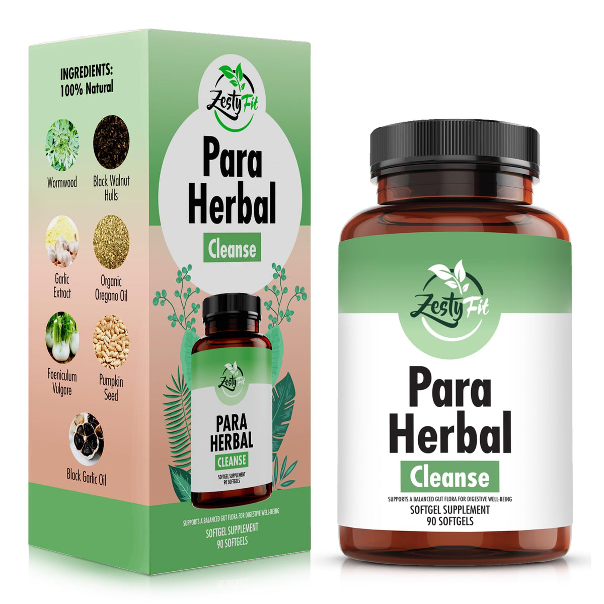 zestyfit Purge Softgels flacon de 90 gélules vue de face