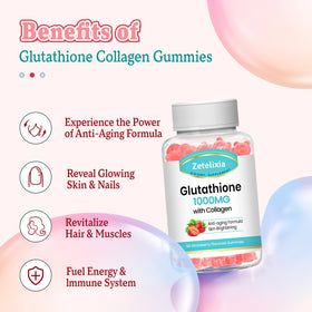Zetelixia Gummies Collagène Glutathion bouteille ouverte avec gummies