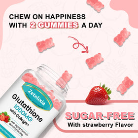 Zetelixia Gummies Collagène Glutathion étiquette de la bouteille