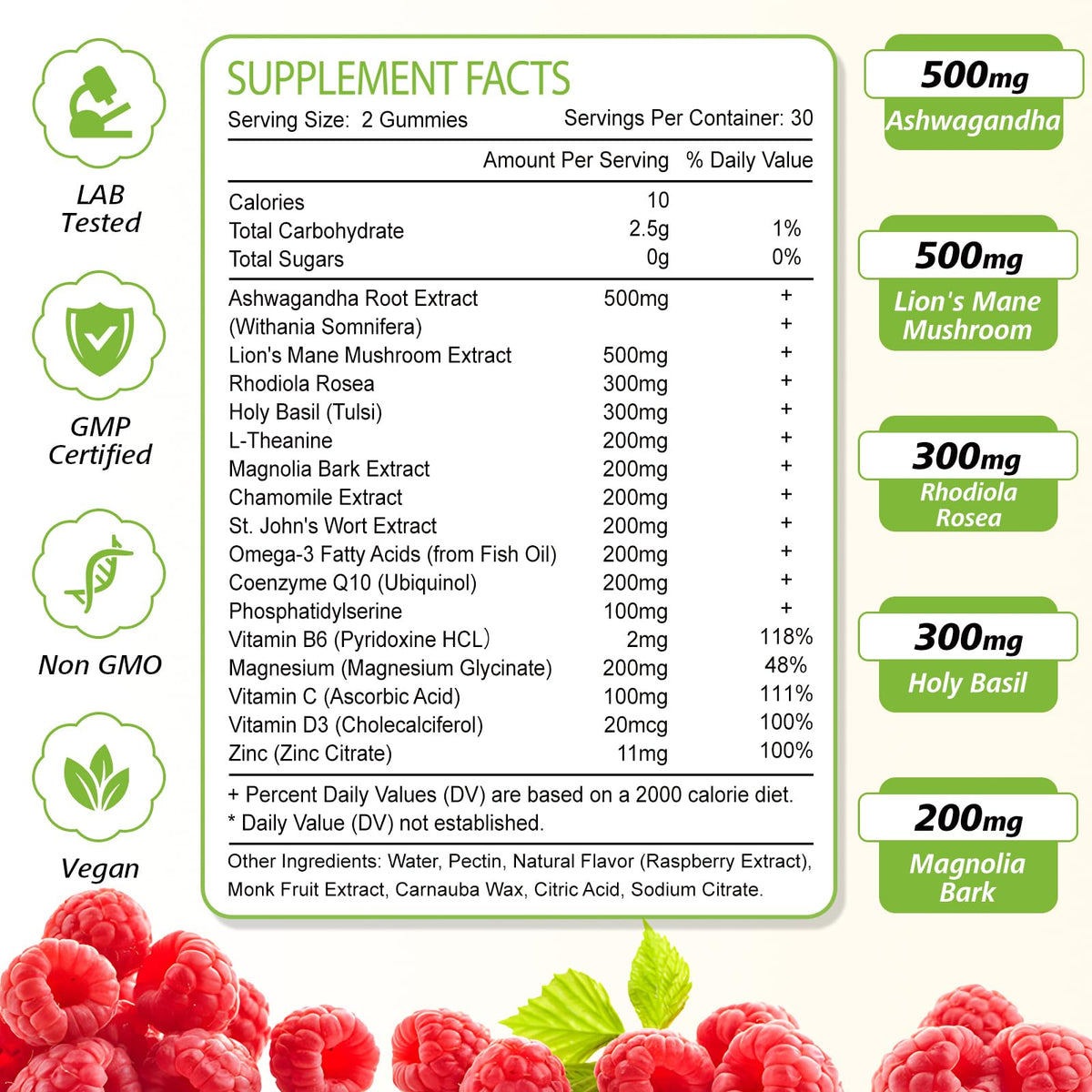 Zetelixia Gummies Cortisol 16-en-1 à côté d'autres compléments