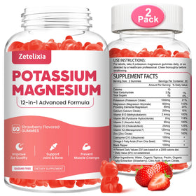 Zetelixia Gummies Potassium Magnésium 120 gummies en bouteille