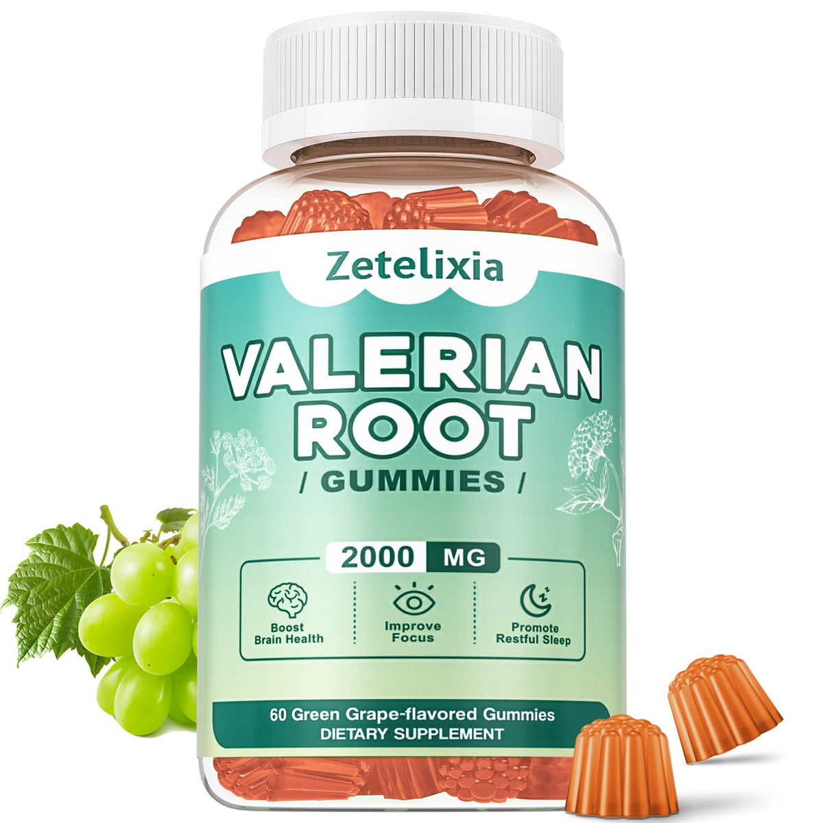 Zetelixia gummies racine de valériane bio pot de 60 gummies