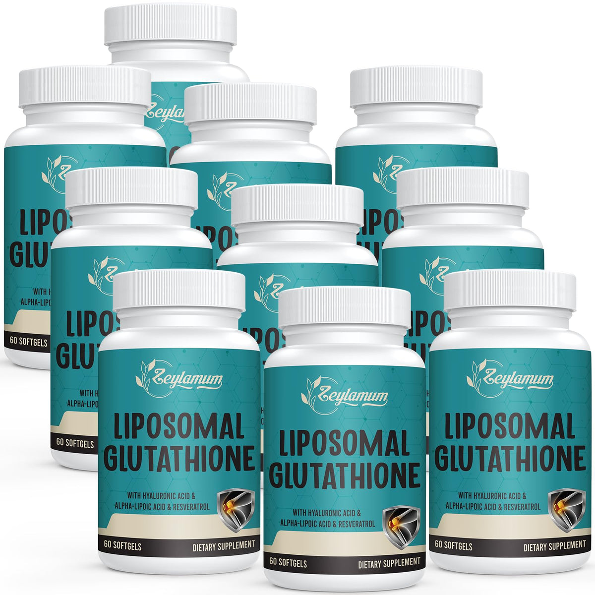 Zeylamum Gélules de Glutathion Liposomique 2400 MG avant et arrière