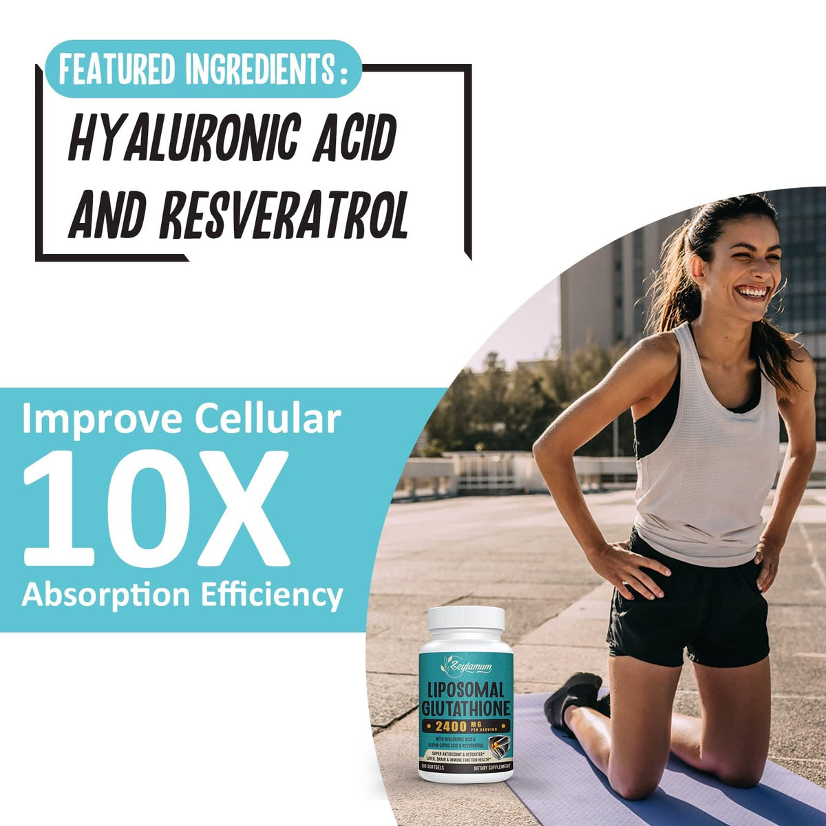 Zeylamum Glutathione Liposomal 2400 MG gélules emballage
