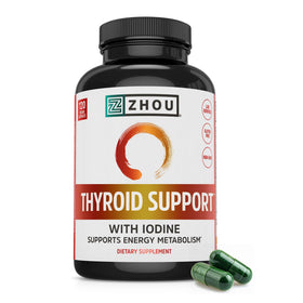 ZHOU Complément Alimentaire Soutien Thyroïdien 120 Capsules Végétales - vue avant