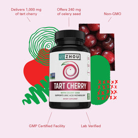 ZHOU Extrait de Cerise Acidulée avec capsules sur un fond neutre