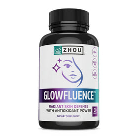 ZHOU Glowfluence Complément Alimentaire 30 Capsules Végétariennes - Vue de l'emballage