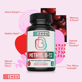 ZHOU Methyl B12 5000 mcg ingredients list on the back