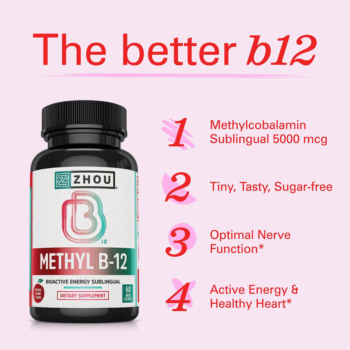 ZHOU Methyl B12 5000 mcg side view of packaging