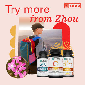 Zhou Thyroid Support avec une tasse d'eau