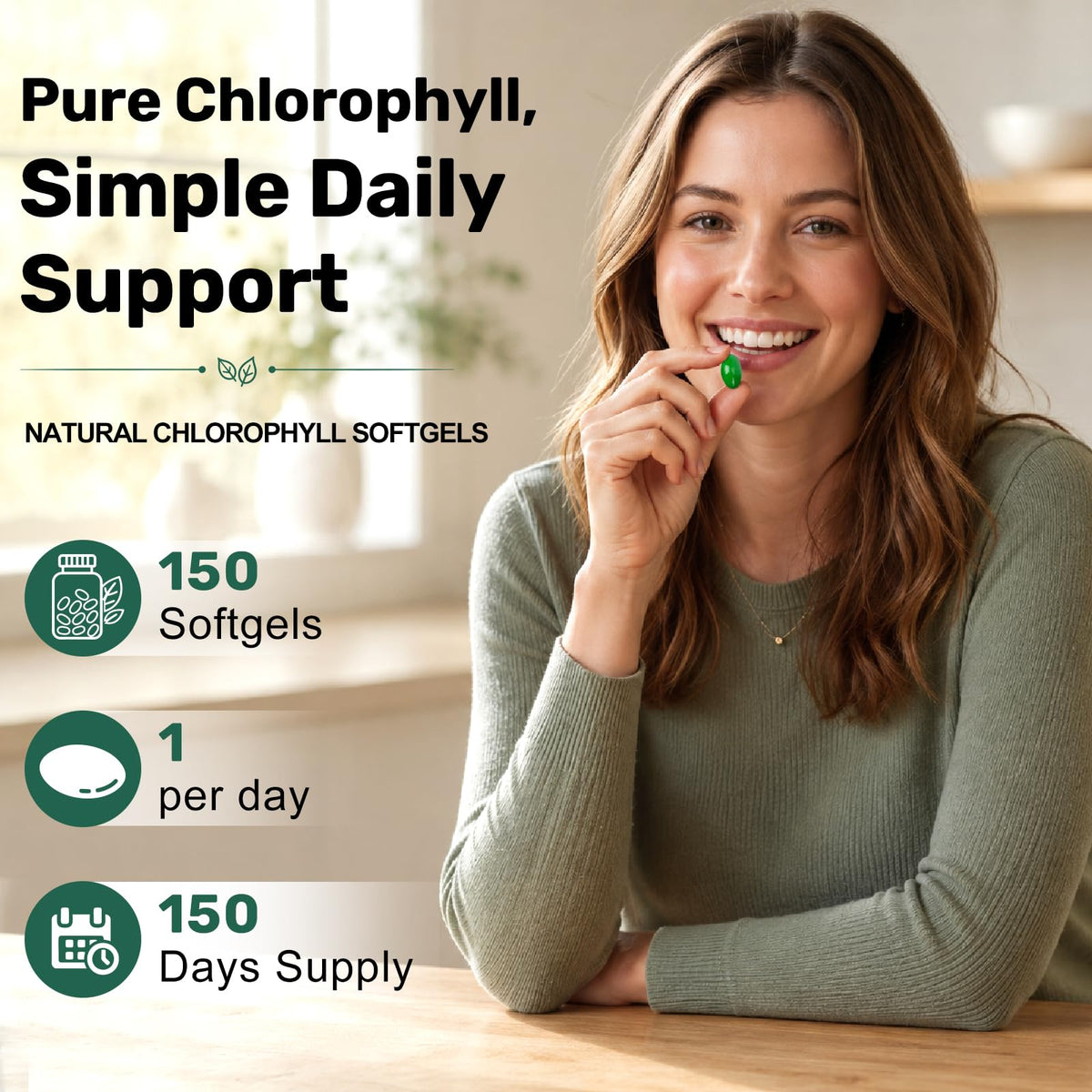 ZHPHK complément alimentaire chlorophylle sur table