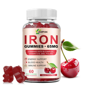 ZHPHK Gummies de Fer 65mg Cerise, vue de face
