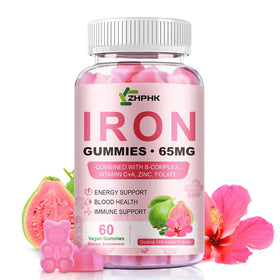 ZHPHK Gummies Fer 65mg et Vitamine C 250mg, emballage avant