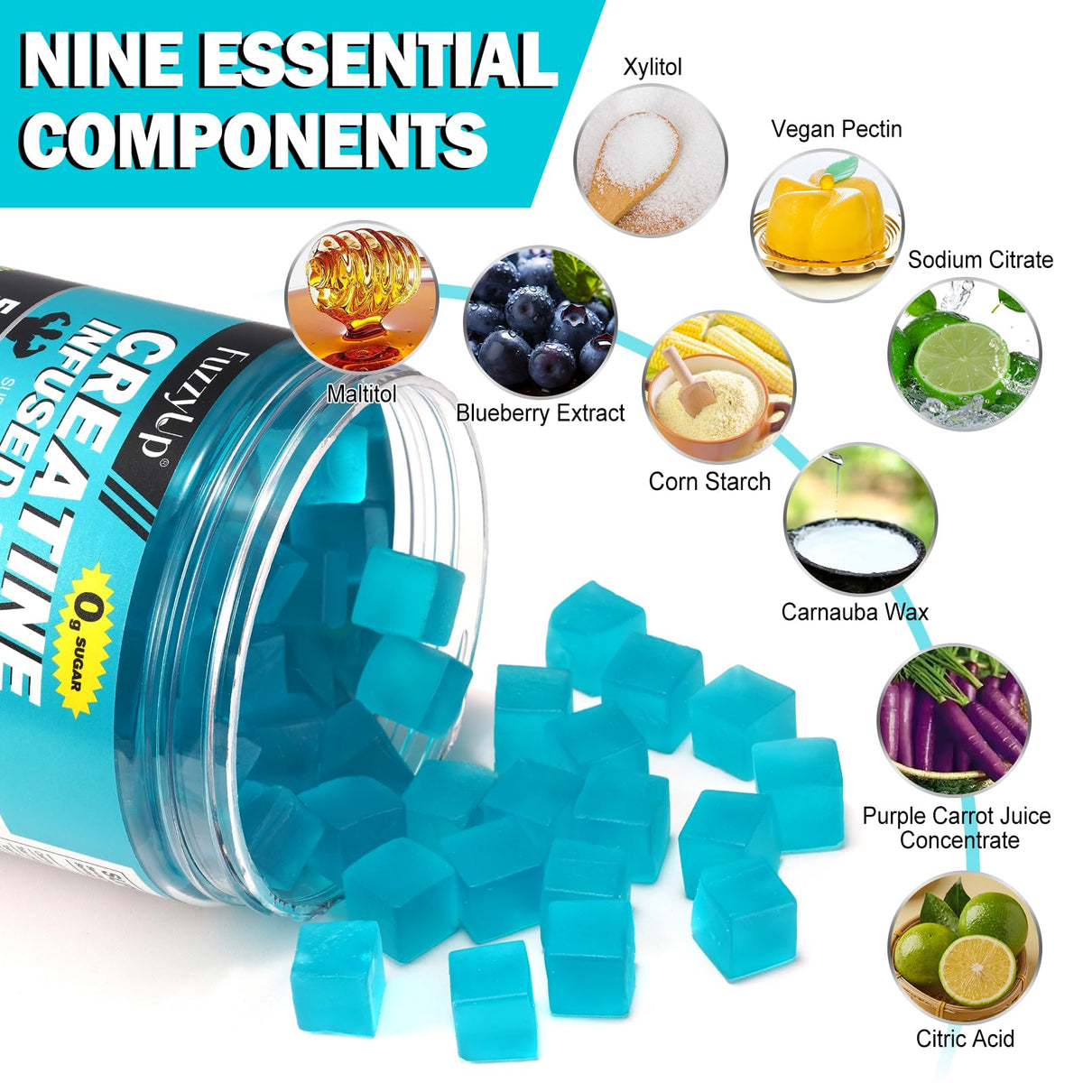 ZhuGuaCo gélules de créatine monohydrate gummies vue de côté