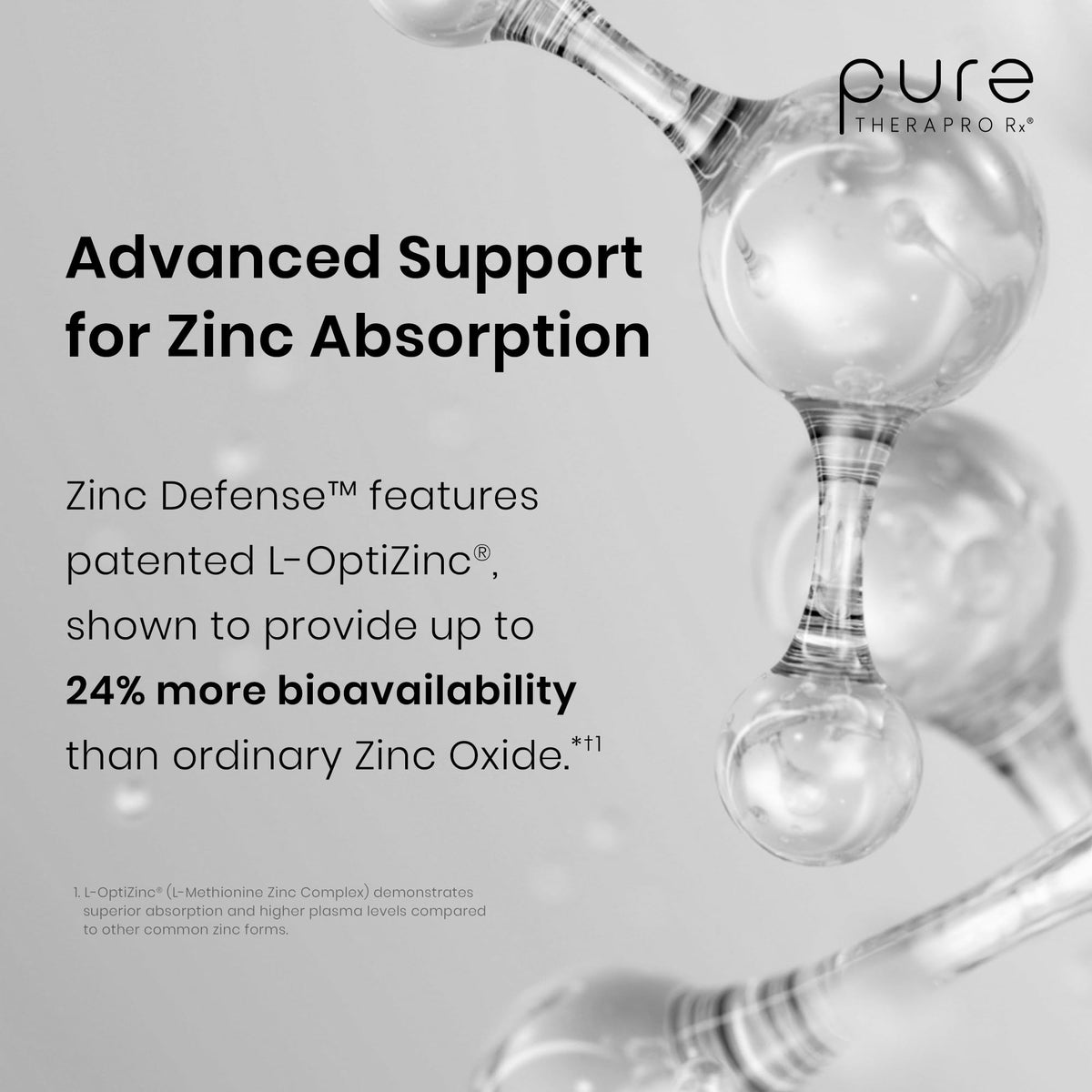Zinc Defense Pure Therapro Rx avec arrière-plan naturel