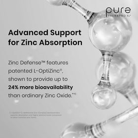 Zinc Defense Pure Therapro Rx avec arrière-plan naturel