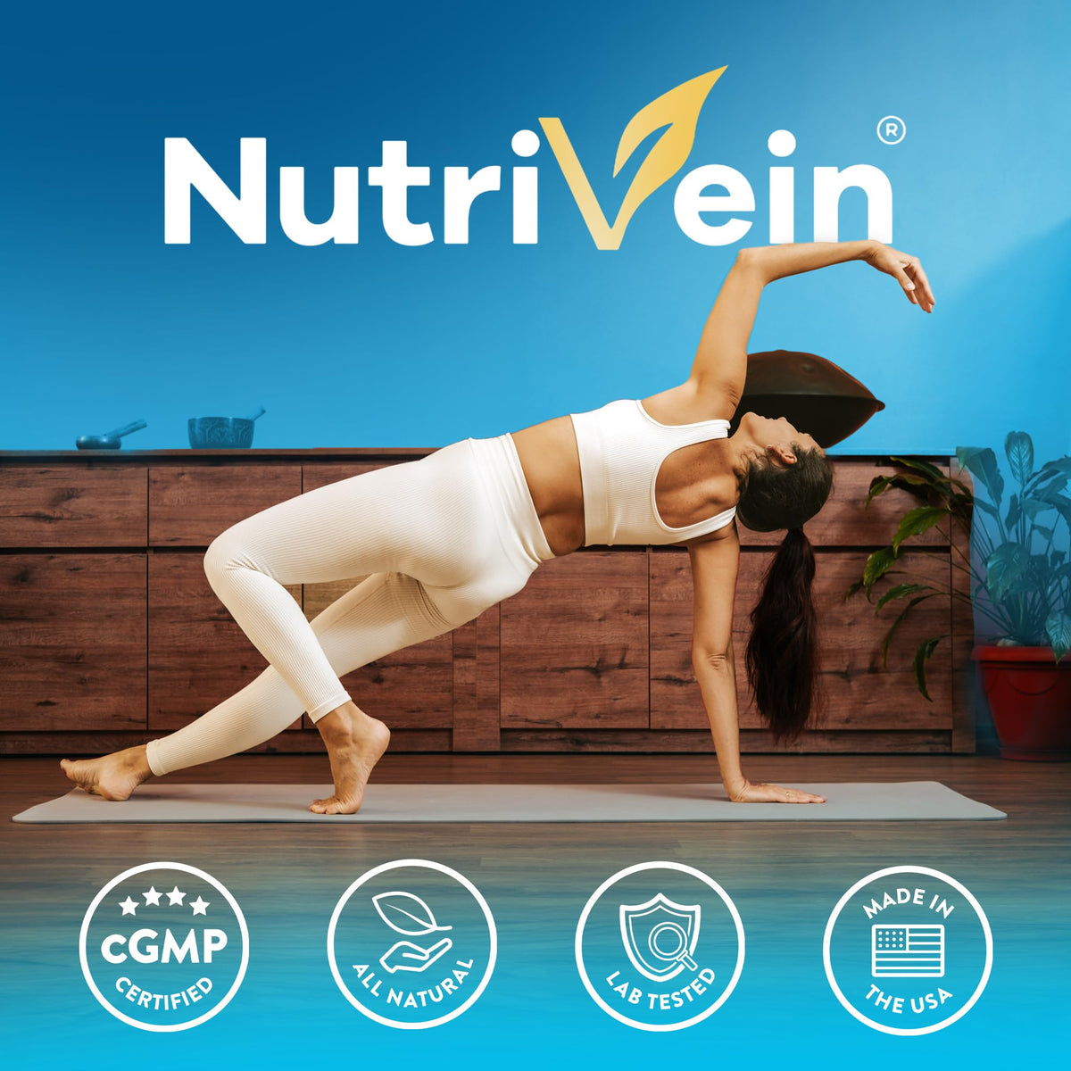 Zinc Gluconate Nutrivein sur une table avec d'autres compléments alimentaires