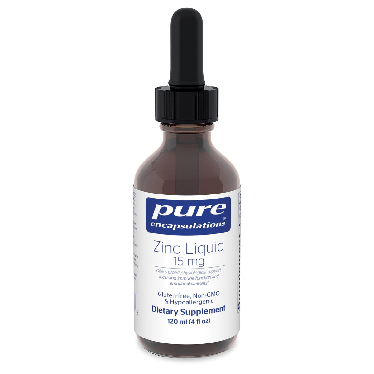 Zinc Liquide 15 mg Pure Encapsulations bouteille de 120 ml