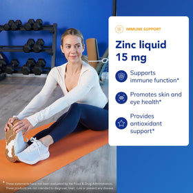 Zinc Liquide 15 mg Pure Encapsulations vue arrière de la bouteille