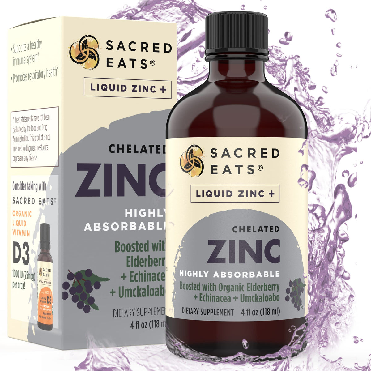 Zinc Liquide 4-en-1 Sacred Eats bouteille vue de face