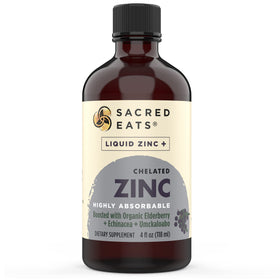 Zinc Liquide 4-en-1 Sacred Eats étiquette avec ingrédients