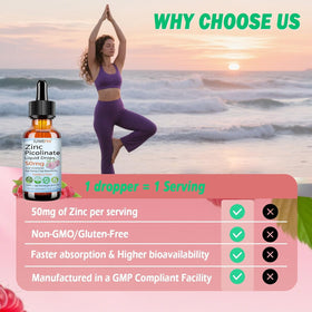 Zinc Picolinate 50mg liquide JUIWEFKK en utilisation