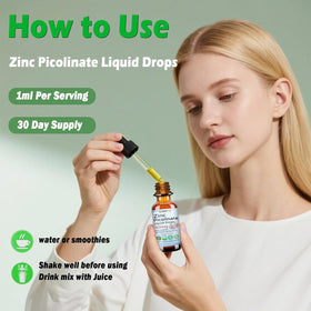 Zinc Picolinate 50mg liquide JUIWEFKK sur une table