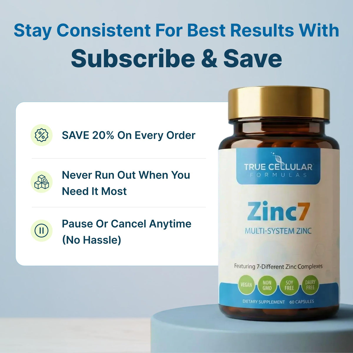 Zinc7, boîte ouverte montrant les capsules