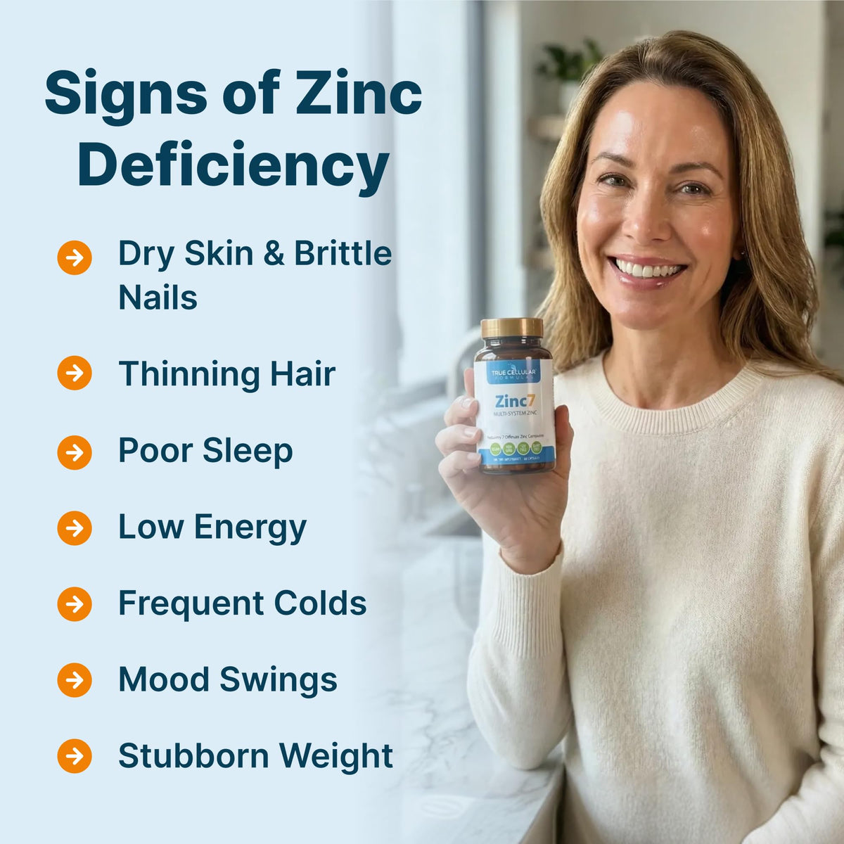 Zinc7 capsules avec étiquette détaillant les ingrédients