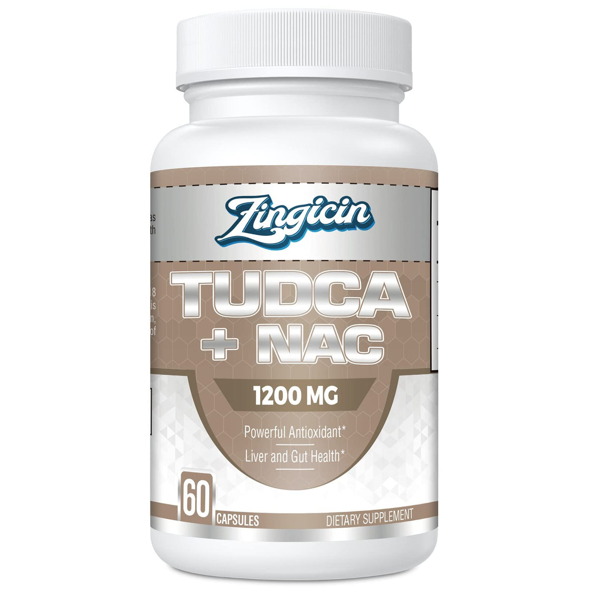 Zingicin TUDCA avec NAC 1200mg 60 capsules avant